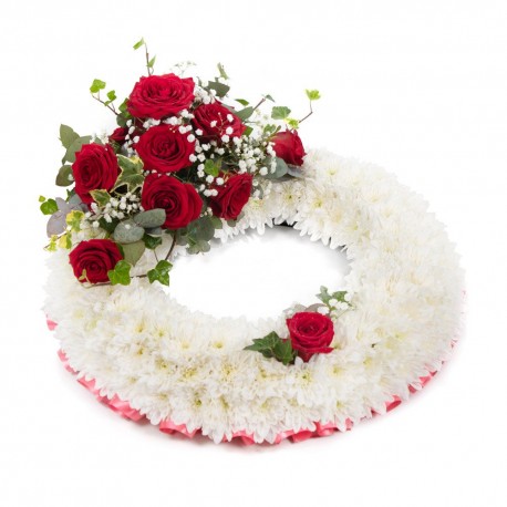 Red Rose Massed Wreath